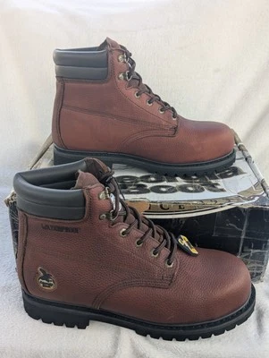 Bota de trabajo marrón con cordones de cuero en relieve ST talla 11W Georgia Boot 6 pulgadas para hombre Foto 1 de 4