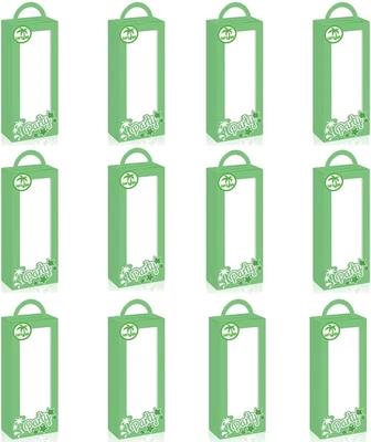 12 PIEZAS Cajas Verdes para Favoritos de Fiesta, Muñeca Regalo Bolsa Caja de Caramelos con Asa para Gi Foto 1 de 4