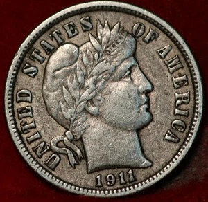 1911-D Denver Mint Silver Barber Dime - Picture 1 of 2