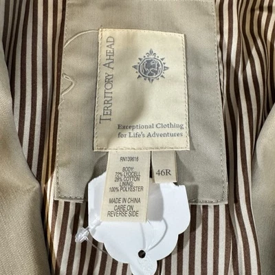 The Territory Ahead Mens Khaki Cotton Blazer 46R Sport Coat Jacket Canvas Pocket - Image 1 of 4