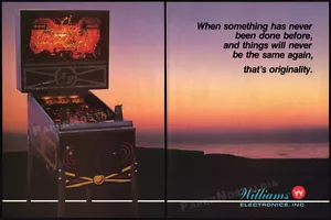 HYPERBALL Pinball__Originale 1982 Trade print AD / Williams gioco arcade promo - Foto 1 di 3