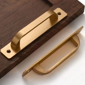 12 Pack 5 Inch 128 mm Brushed Gold Square Cabinet Pulls with Base Plate Cupbo... - Picture 1 of 5