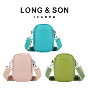 LONG&SON Women's Phone Bag PU/PVC Crossbody Brand New Holiday bag UK 10 Colours. - Picture 1 of 47