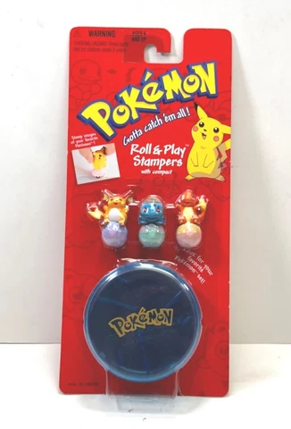 VTG Pokémon 1998 Roll And Play Stampers W/Holder Stamp Set. Sealed Cover