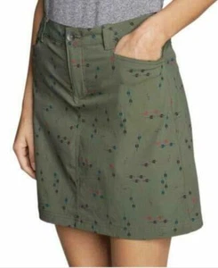 Eddie Bauer Horizon Stretch Skort Sprig Green Print Size 4 StormRepel DWR finish - Picture 1 of 5
