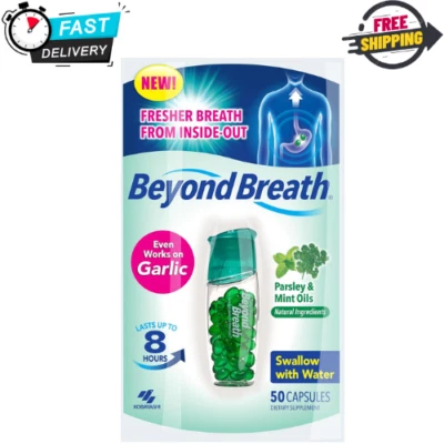 Cápsulas refrescantes para el aliento, funciona en el mal aliento del ajo, dura 8 horas, 50 cápsulas Foto 1 de 4