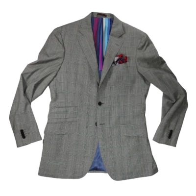 etro Traje Chaqueta Blazer 42 Gris Italia Lana Príncipe de Gales Cuadros 3-Roll-2  Foto 1 de 4
