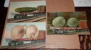 3 UNBENUTZTE LANDWIRTSCHAFTLICHE ÜBERTREIBUNG POSTKARTEN 1907-1915 - L.S. & M.S. EISENBAHN - Bild 1 von 2