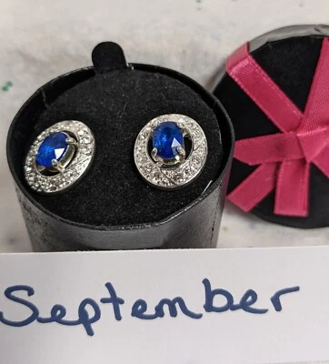 Avon PIEDRA DE NACIMIENTO Pendientes Cambiables Estrás Plata Caja de Regalo Foto 1 de 4