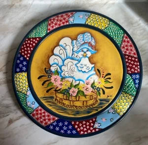 Vtg Wooden Hand Painted Chicken Country Farmhouse Wall Decor Plaque 14” Sighned - Picture 1 of 7