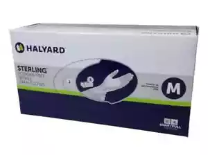 Guantes de examen de nitrilo esterlina HALYARD, sin polvo, 3,8 mil, 9,5", gris, mediano, - Imagen 1 de 2