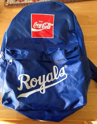 SGA Blue Plastic Kansas City Royals Kids Backpack - Coca Cola Logo On Front Cover