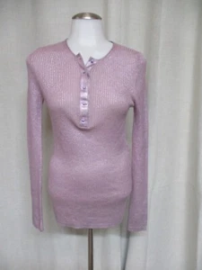 TOM FORD lavender pink metallic cashmere silk ribbed pullover blouse shirt sz S - Picture 1 of 12