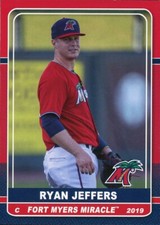 2019 Grandstand Fort Myers Miracle RYAN JEFFERS RC TWINS UNC WILMINGTON