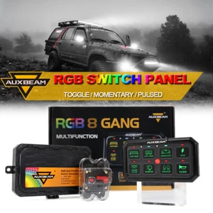 AUXBEAM Universal RGB 8 Gang Switch Panel On-Off LED Car Circuit Control 12/24V - Picture 1 of 12