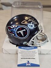 Eddie George Autographed/Signed Mini Helmet Beckett COA Tennessee Titans 
