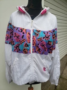 Adidas Vintage 80s 90s Women Colorful Windbreaker Rare - Picture 1 of 10