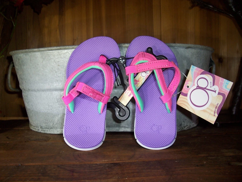 ZAPATOS OCEAN PACIFIC NIÑA NIÑO CHANCLAS TALLA PEQUEÑA 5-6VIOLETA ROSA VERDE NUEVOS Foto 1 de 1