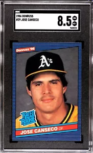 1986 DONRUSS JOSE CANSECO RATED ROOKIE RC SGC 8.5 NM-MT+ - Picture 1 of 2