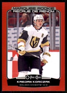 2022-23 UD O-Pee-Chee OPC Marquee Rookies Base Red Border #553 Kaedan Korczak