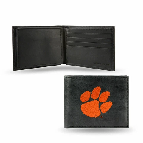 Clemson Tigers Embroidered Leather Bi-fold Wallet Cover