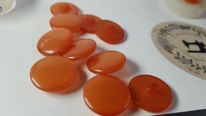 Astor vintage/retro shank button new 10pcs, 18.4mm diameter, sunset orange - Picture 1 of 9