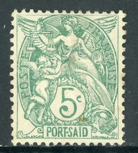 Colonias Francesas en Egipto 1904 Puerto Said 4¢ Azul Verde Sc #22 Como Nuevo H897 - Imagen 1 de 6
