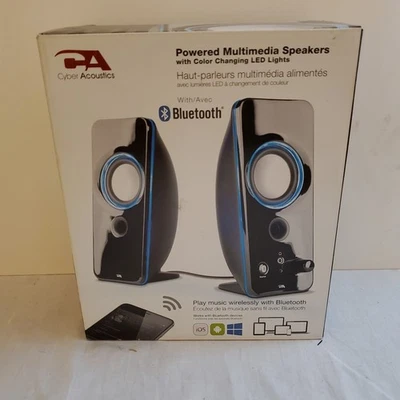 Cyber  Acoustics Powered Speakers w/Color Changing LED Lights Bluetooth New - Image 1 of 4