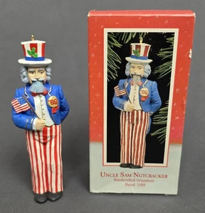 Hallmark Keepsake Ornament 1988 Uncle Sam Nutcracker Red White Blue Patriotic - Picture 1 of 2
