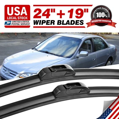 JUEGO LIMPIAPARABRISAS DELANTERO 24"&19" CALIDAD OEM PARA HONDA ACCORD 1990-2002 Foto 1 de 4