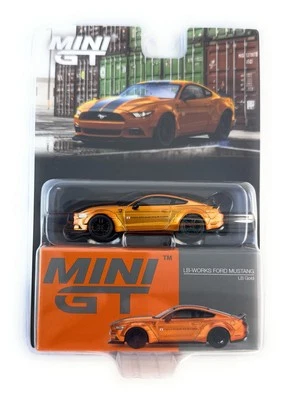 Mini GT 1:64 LB-Works Ford Mustang–LB Gold Diecast Model MGT00847-3F - Image 1 of 4