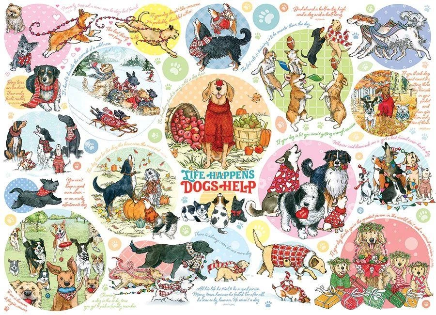 Cobble Hill Dog Thoughts Jigsaw Puzzle (1000 Pieces) - Image 1 of 2