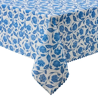 Mainstays by Becky G. & Alejandra 60 x 102" Fabric Tablecloth - Blue Floral - Image 1 of 4