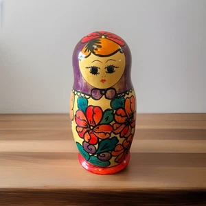 Vintage Russian Matryoshka Nesting Doll Hand Painted 8 Piece Wood 8” Tall - Picture 1 of 12