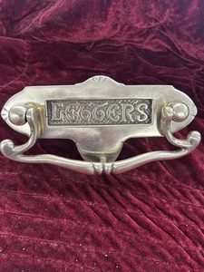 Antique Solid Brass Front Door Letterbox Knocker Old Reclaimed Period Victorian - Picture 1 of 8