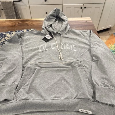 MENS Nike NBA Golden State Warriors  Hoodie GYM  GRAY 2XL XXL NWT - Image 1 of 4