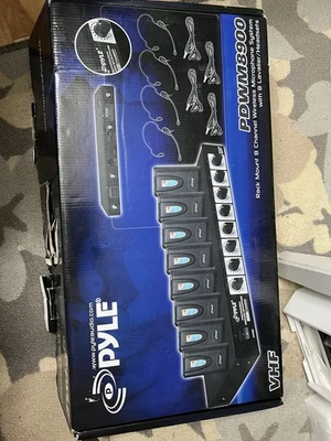 Pyle PDWM8900 8-Channel Wireless VHF Microphone System w Box All Working - Image 1 of 4