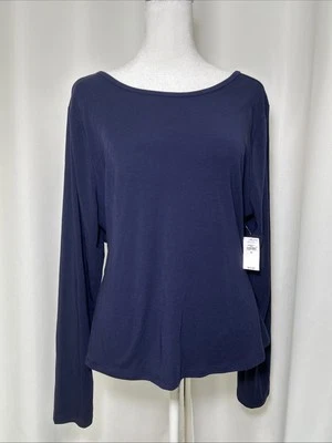 Nuevo con etiquetas Top de yoga Gap Fit para mujer XL azul recortado en la espalda manga larga que absorbe la humedad Foto 1 de 4