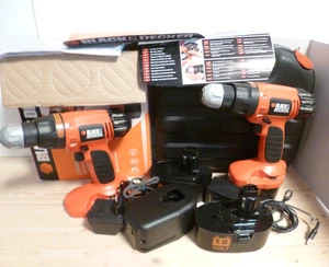 Akku Schrauber Black & Decker 18 V + 14,4 V mit Koffer 1 Akku schwach + defekt - Bild 1 von 7