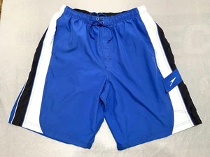 Men’s Speedo Comfort Stretch Lined Swim Trunks Side Pocket Drawstring Blue XL - Picture 1 of 8