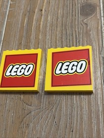 LEGO 2010 City Yellow Brick Panel 1 x 6 x 5 Lego Logo 59349pb012 Lot Of 2