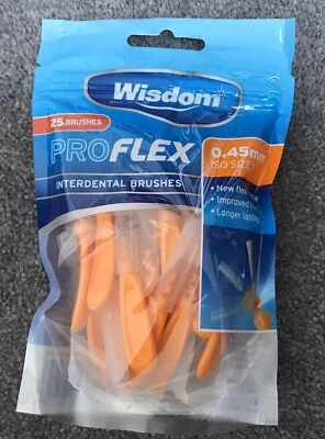 WISDOM PROFLEX SIZE 1 0.45mm Orange Interdental Brushes 25 Per Pack X 1 Pack