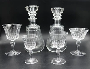 French Baccarat Buckingham Crystal 47 Pieces Glassware Glasses Decanter Pair - Picture 1 of 12