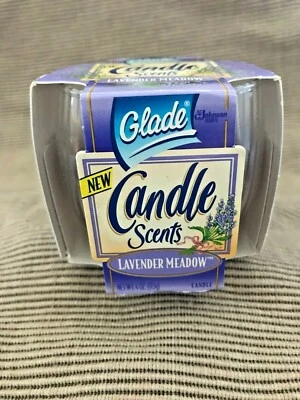 New VTG 1996 Glade Candle Scents Jar Lavender Meadow 4 Oz * See Desc #2 - Image 1 of 4