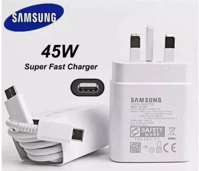 45W Super Fast Type C Charger Plug & Cable For Samsung Galaxy S21 S22 S23 S24 - Image 1 of 4