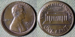 Error : 1971 Cent Full Date Broadstruck, Off Center IREC2705 - Picture 1 of 1