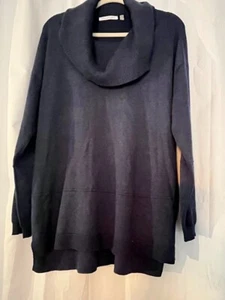Womens "Linda Matthews" Stone Blue Cowl Neck Tunic Sweater Size XL - Picture 1 of 5