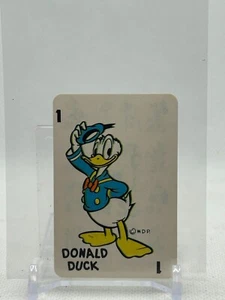 1946 WALT DISNEY PRODUCTION #1 CARD DONALD DUCK BLUE BACK VINTAGE - Picture 1 of 2