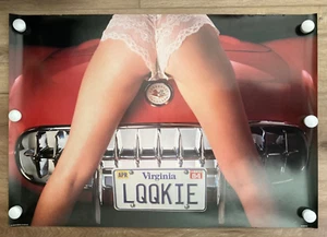 Vintage LQQKIE 1957 Red Corvette Poster 21 1/2" x 31 1/2" Hot Shots Man Cave - Picture 1 of 17