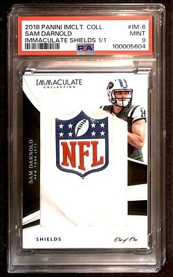 2018 Panini Immaculate Shields Rookie 1/1 Sam Darnold #IM-6 PSA 9 R6220J - Image 1 of 2